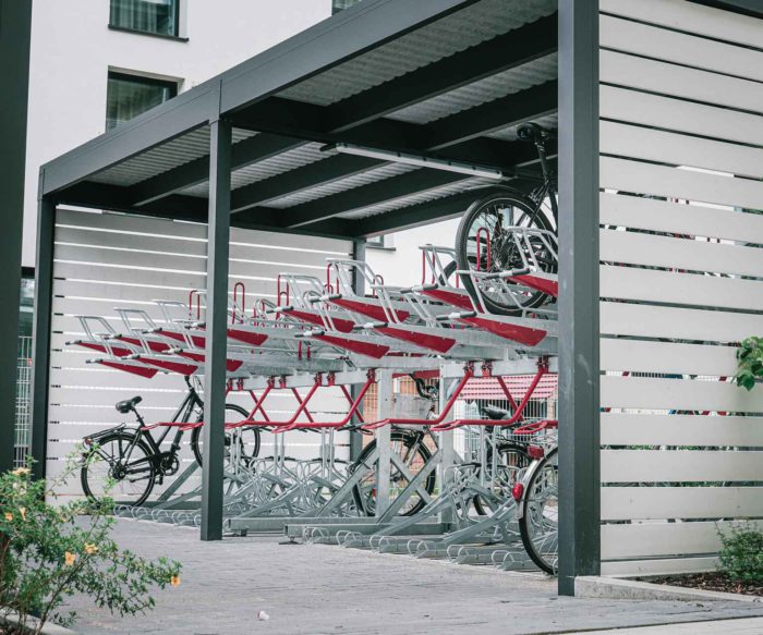 Fahrradparksystem Aluminium rot